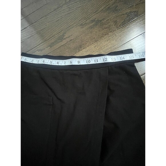 Eileen Fisher Cropped Faux Wrap Front Pants Black Sz M Classic Minimalist - Picture 5 of 7